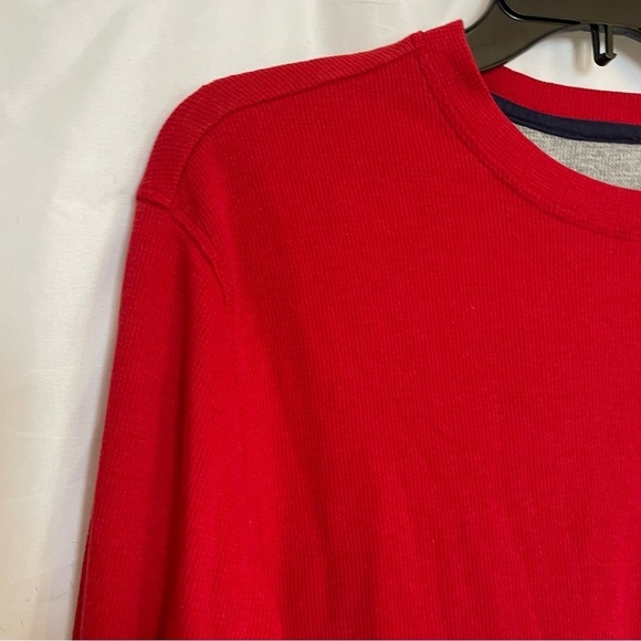 US POLO ASSN Men’s‎ Red Waffle Knit Long Sleeve  Crew Neck Size Medium - Picture 3 of 8